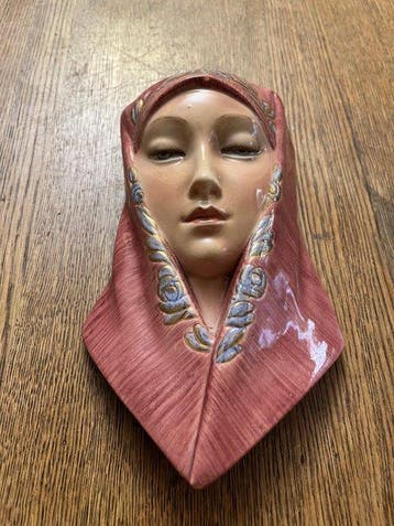 Lenci - Beeldje - Madonna con velo - Porselein, Glazuur,