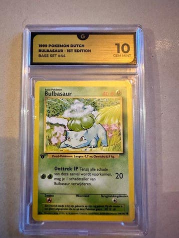 Pokémon - 1 Graded card - Bulbasaur 44 First edition - GG 10