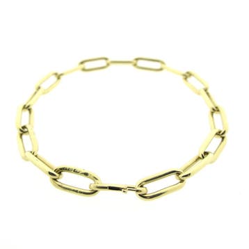 Gouden closed forever schakelarmband, Ophalen of Verzenden, Gebruikt, Goud, Goud