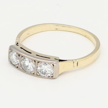 Bague - 14 carats Or jaune Diamant (Naturelle), Nieuw