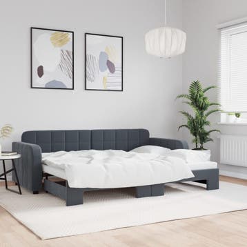 vidaXL Slaapbank met onderschuifbed 80x200 cm fluweel, Verzenden