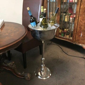 Champagne koeler - Wijnkoeler op hoge standaard - Vernikkeld