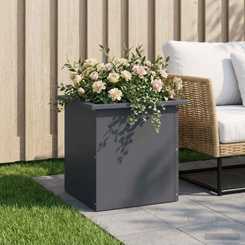 vidaXL Tuinplantenbak met led Antraciet 40 x 40 x 40 cm, Verzenden, Nieuw