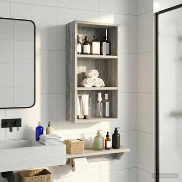 vidaXL Badkamer wandkast Grijze Sonoma 30 x 16 x 62,5 cm, Verzenden