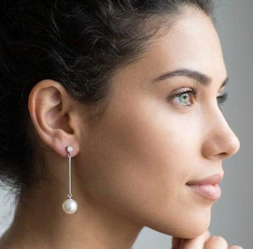 Cocktail oorbellen - 18 karaat Witgoud - 0.12ct. tw. Diamant, Handtassen en Accessoires, Antieke sieraden