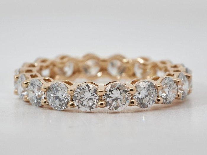 Zonder minimumprijs - Ring - 14 karaat Geel goud - 3.23ct., Handtassen en Accessoires, Ringen