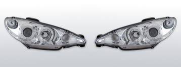 Koplampen geschikt voor Peugeot 206 98-01  Halo Rims chrome, Verzenden, Nieuw, Peugeot