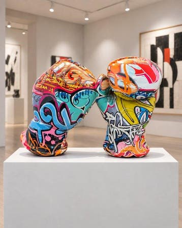 Oliver Klapp (XX) - sculptuur, “THE FIGHT” – Pop Art
