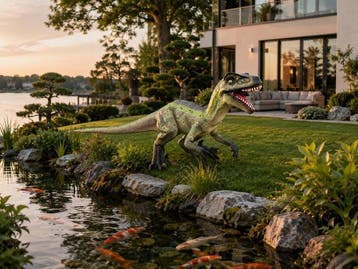 Beeld, XL Realistic Velociraptor Dinosaur 155cm - 59 cm -