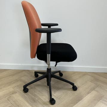 Vitra T-chair design bureaustoel, oranje - zwart, Ergonomisch, Gebruikt, Zwart, Bureaustoel