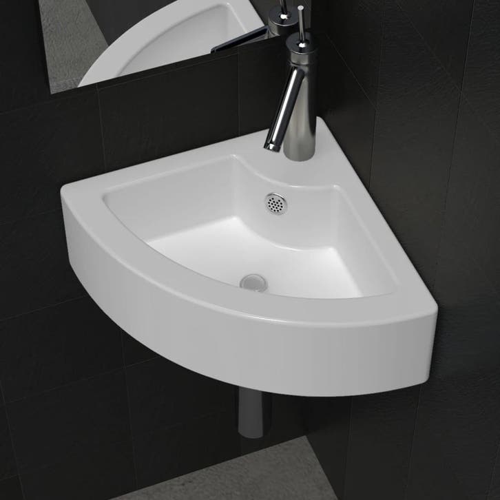 vidaXL Wastafel met overloop 45x32x12,5 cm wit, Doe-het-zelf en Bouw, Sanitair, Nieuw, Verzenden
