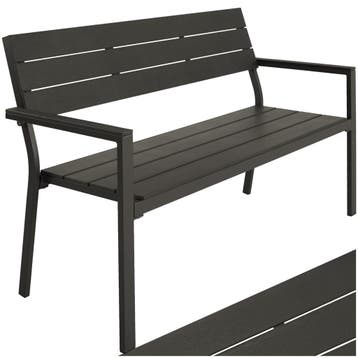 Tuinbank Line 2-zits met aluminium frame 128x59x88 cm, Verzenden, Nieuw