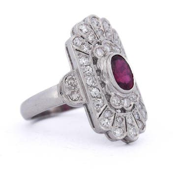 Sans prix de réserve - Bague de cocktail Platine - 1.80ct.