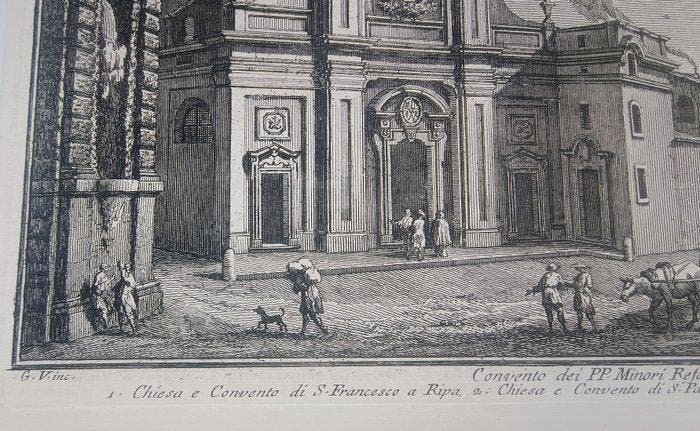 Giuseppe Vasi (1710-1782) - Convento dei PP Minori Refomati, Antiek en Kunst, Antiek | Overige Antiek