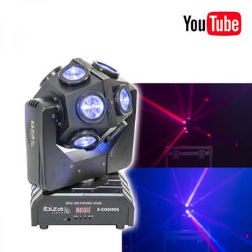 Ibiza Light E-cosmos 4-in-1 RGBW LED Moving Head 12x10W DMX, Nieuw