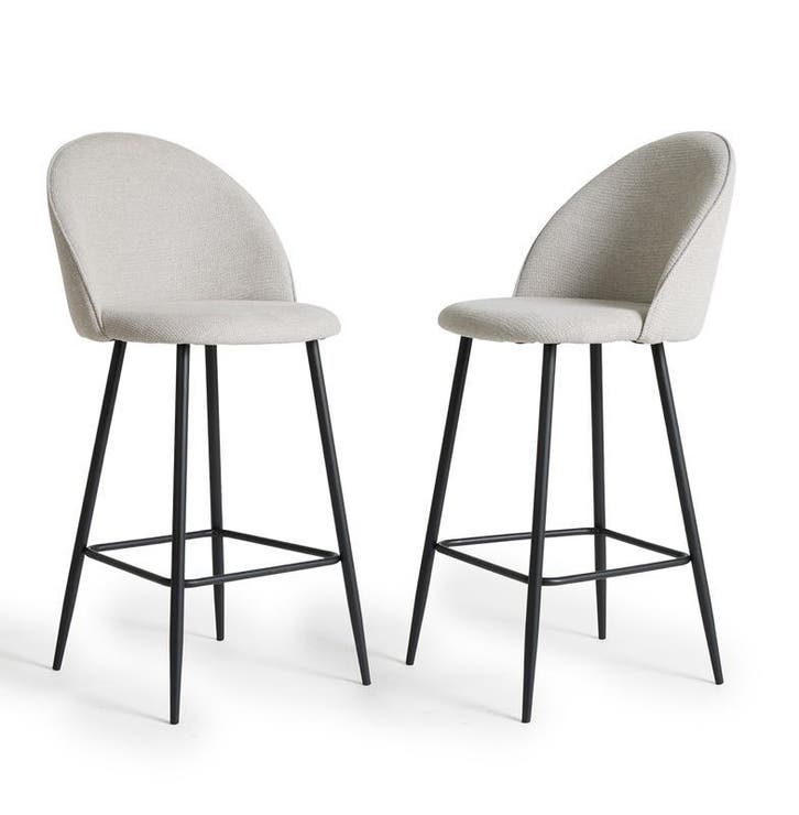 Lot de 2 tabourets de bar en chenille - gris - Hauteur, Maison & Meubles, Accessoires pour la Maison | Autre, Neuf, Envoi