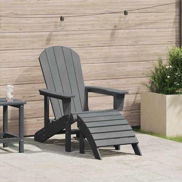 vidaXL Adirondack-stoel Lichtgrijs HDPE, Tuin en Terras, Verzenden, Nieuw