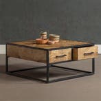 Salontafel Mangohout Gwenn 80x80 cm, Huis en Inrichting, Tafels | Salontafels, Verzenden, Nieuw, Industriële meubels, Overige vormen