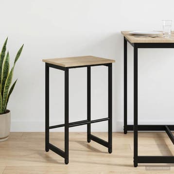 vidaXL Barkruk Sonoma Eiken 40 x 32 x 74 cm Bewerkt hout, Verzenden, Nieuw