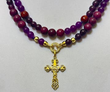 Natuurlijke Tulita; Amethist; Granaat met het orthodoxe