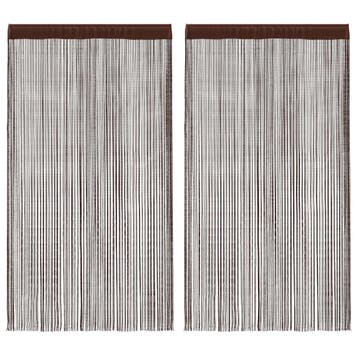 vidaXL Draadgordijnen 100x250 cm bruin 2 st, Huis en Inrichting, Verzenden, Nieuw