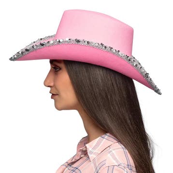 Roze Cowboyhoed Glitters, Verzenden, Nieuw