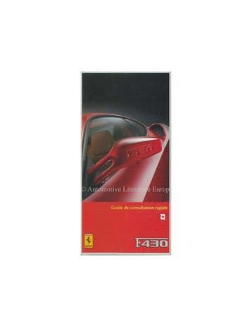 2005 FERRARI F430 VERKORT INSTRUCTIEBOEKJE FRANS