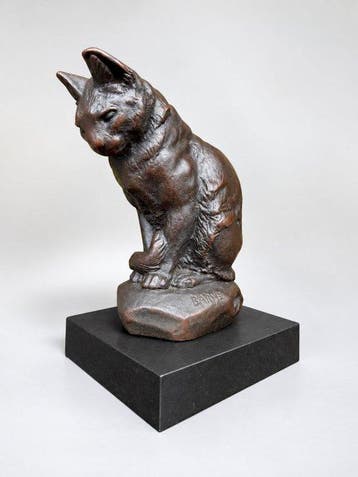 Louvre Museum - Antoine-Louis Barye - Figuur - Seated Cat -