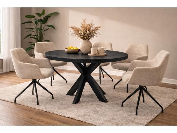 Veiling -  Eettafel Villa Rond - Diameter 130 - Hout - Matri, Huis en Inrichting, Tafels | Eettafels, Nieuw