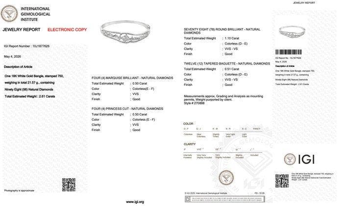 Armband - 18 karaat Witgoud - 2.61ct. tw. Diamant, Handtassen en Accessoires, Antieke sieraden