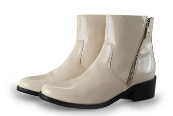 19v69 Italia Enkellaarzen in maat 40 Wit, Kleding | Dames, Verzenden, Wit, Lage of Enkellaarzen, Zo goed als nieuw