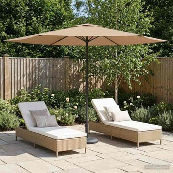 vidaXL Tuinparasol 300 x 300 cm Polyester Rechthoekig Taupe, Verzenden