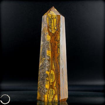Natuurlijke tijgeroog-obelisk met goudbruine, zijdezachte, Verzamelen