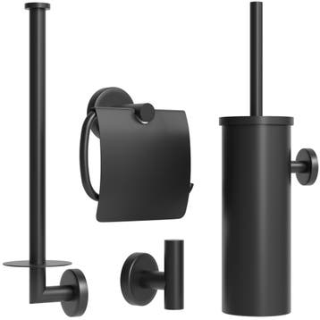 Avalo Toiletaccessoireset Zwart 4-delig, Huis en Inrichting, Verzenden, Nieuw