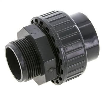 Raccord union en PVC femelle femelle 50mm x mâle R 1-1/2, Verzenden