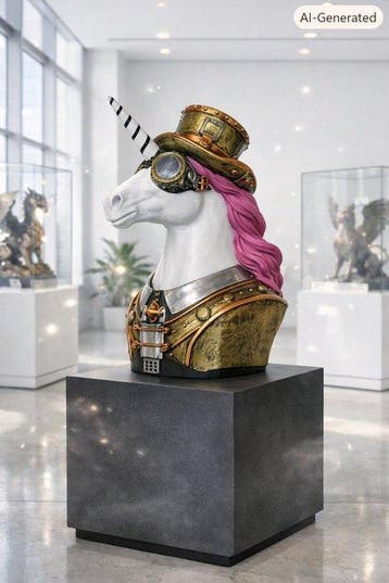 Art House - Statuette, ***STEAMPUNK UNICORN ( EENHOORN ) ***