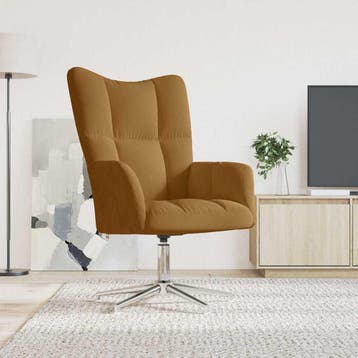 vidaXL Relaxstoel fluweel bruin, Verzenden