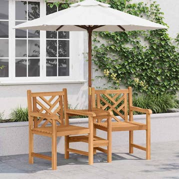vidaXL Tuin Buitenstoelen 152 x 63 x 89 cm Massief Teakhout, Verzenden