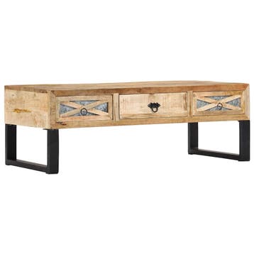 vidaXL Salontafel 110x50x38 cm massief mangohout, Verzenden, Nieuw