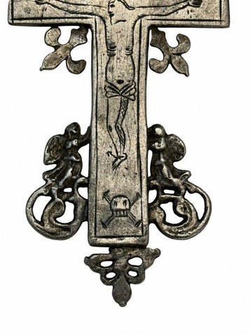 Reliekhouder - Zilver - 1650-1700 - Antiek reliekhouderkruis, Antiek en Kunst
