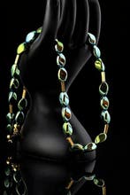 Prachtige hematietketting – iriserende groen-blauwe