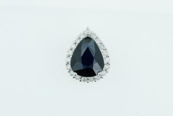 Zonder minimumprijs - Hanger Platina - 1.72ct. tw. Saffier -