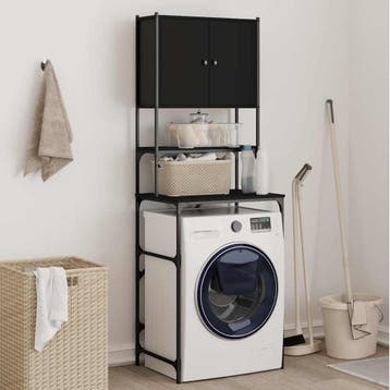 vidaXL Wasmachinekast 68x48,5x194 cm zwart, Verzenden