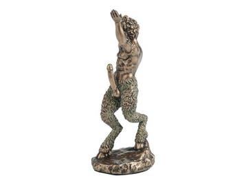 sculptuur, Greek Mythology Satyr Sculpture – Bronze Finish, Antiek en Kunst