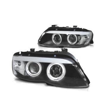 PHARES POUR BMW X5 E53 03-06 ANGEL EYES CCFL NOIR, Verzenden