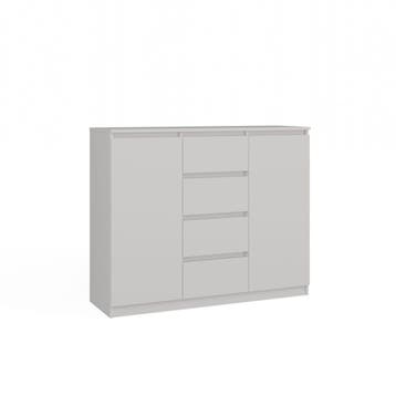 Dressoir - 120 cm 4 lades  wit 2D4S wit (Dressoirs), Verzenden, Nieuw, Overige houtsoorten, Met lade(s)