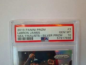 2019 Panini Prizm LeBron James 3 Parallel card, Foil, Graded