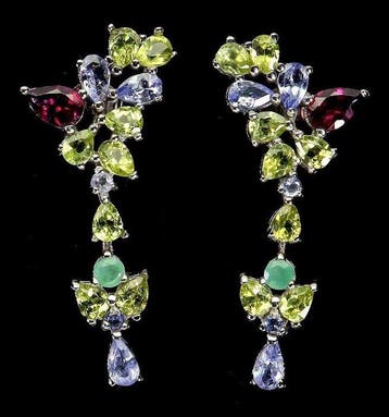 Sans prix de réserve - Boucles doreilles Argent Tanzanite -, Handtassen en Accessoires, Oorbellen, Nieuw