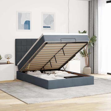 vidaXL Ottoman bed met matrassen 140x200cm fluweel, Verzenden, Nieuw