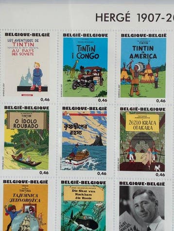 Tintin - 25 Tintin-stempels, volledige pagina - 2007, Boeken, Stripverhalen, Nieuw
